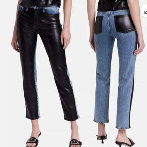 REVOLVE JONATHAN SIMKHAI STANDARD The River faux leather straight leg jeans
